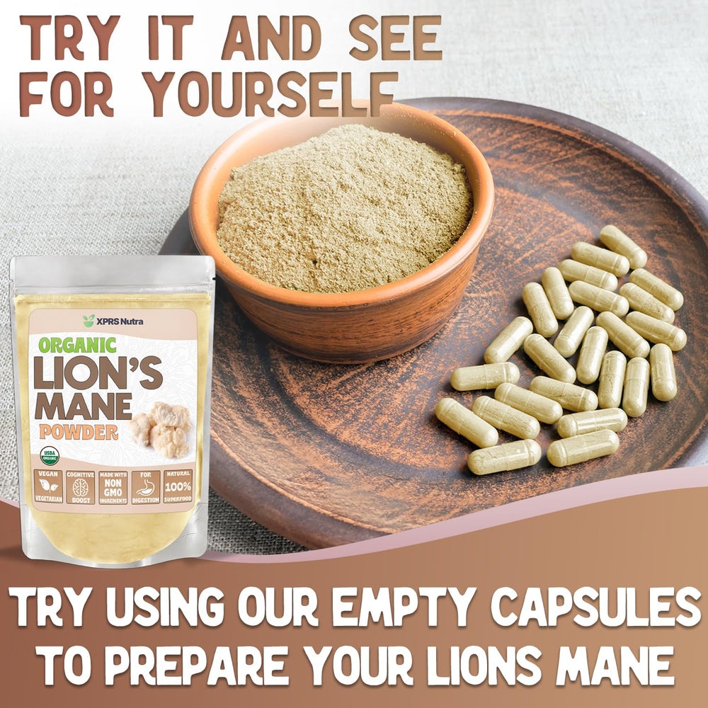 Pouring Lion's Mane powder into a shaker bottle for daily use