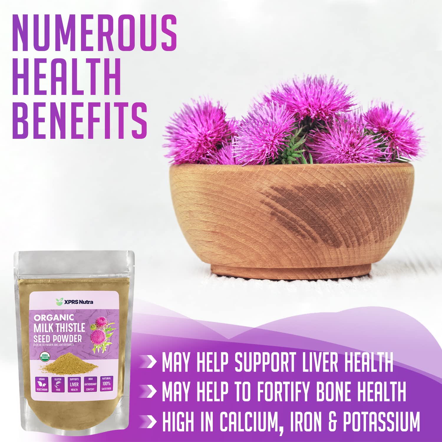 XPRS Nutra Milk Thistle Seed Powder 16oz jar