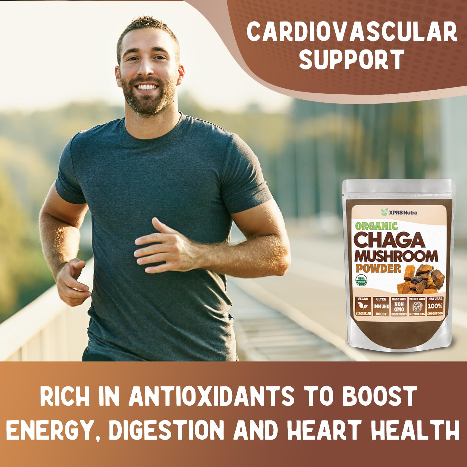 Chaga powder added to smoothie