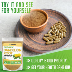 Dandelion root powder added to smoothie or shake