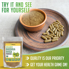 Energy and cognitive support with Rhodiola Rosea powder