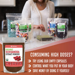 Schisandra berry powder scoop being used