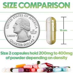 Snap-shut design on size 2 vegan capsules