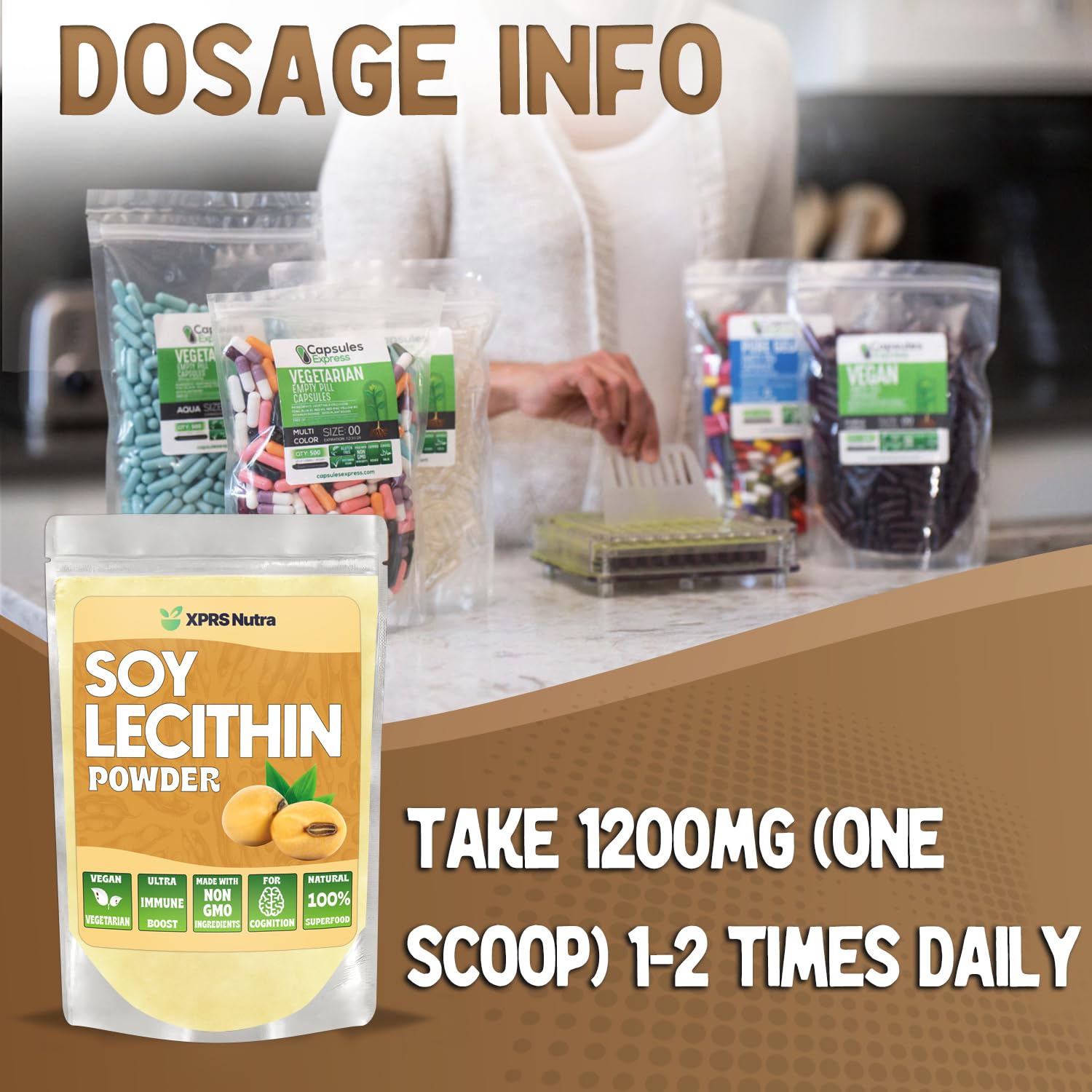 Soy Lecithin powder being added to a recipe for emulsification
