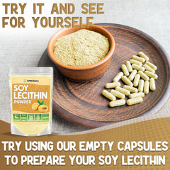 Vegan-friendly soy lecithin powder product label