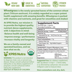 Sustainably grown wheatgrass symbol with XPRS Nutra product