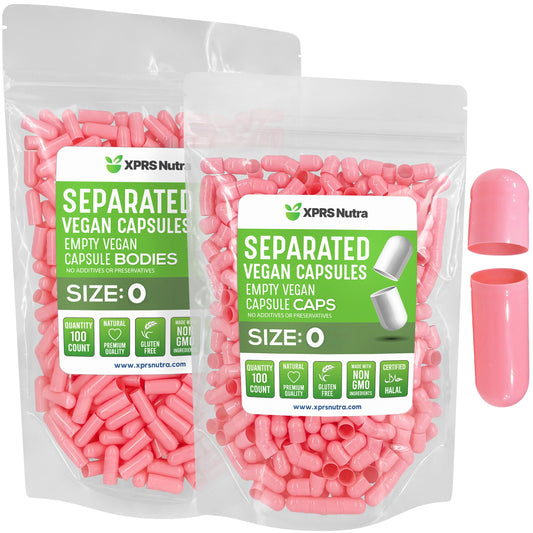 XPRS Nutra Vegan Size 0 Separated Capsules Pink - 100 Count