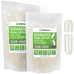 XPRS Nutra vegan size 000 separated capsules, 1000-count package in bags