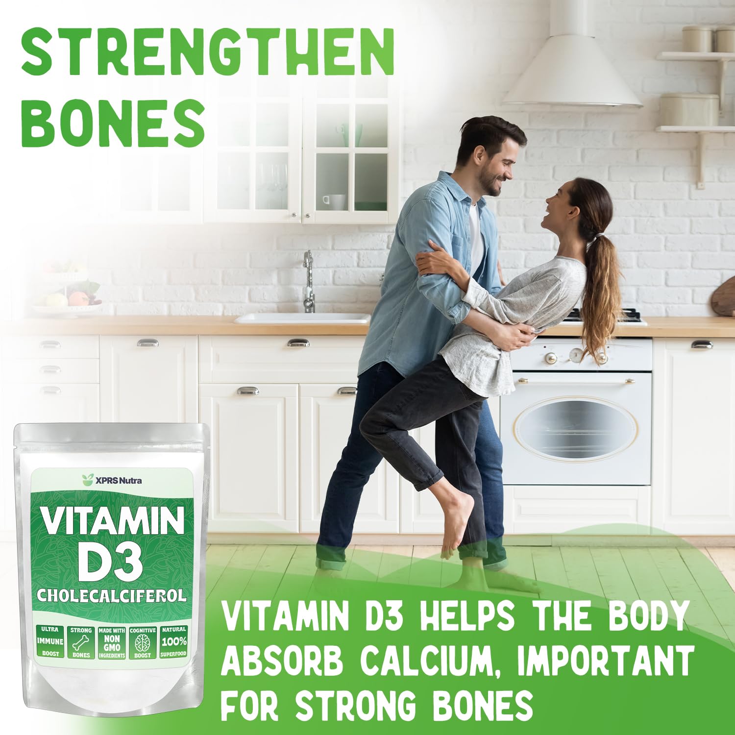 XPRS Nutra Vitamin D3 Powder unflavored 8 oz bottle