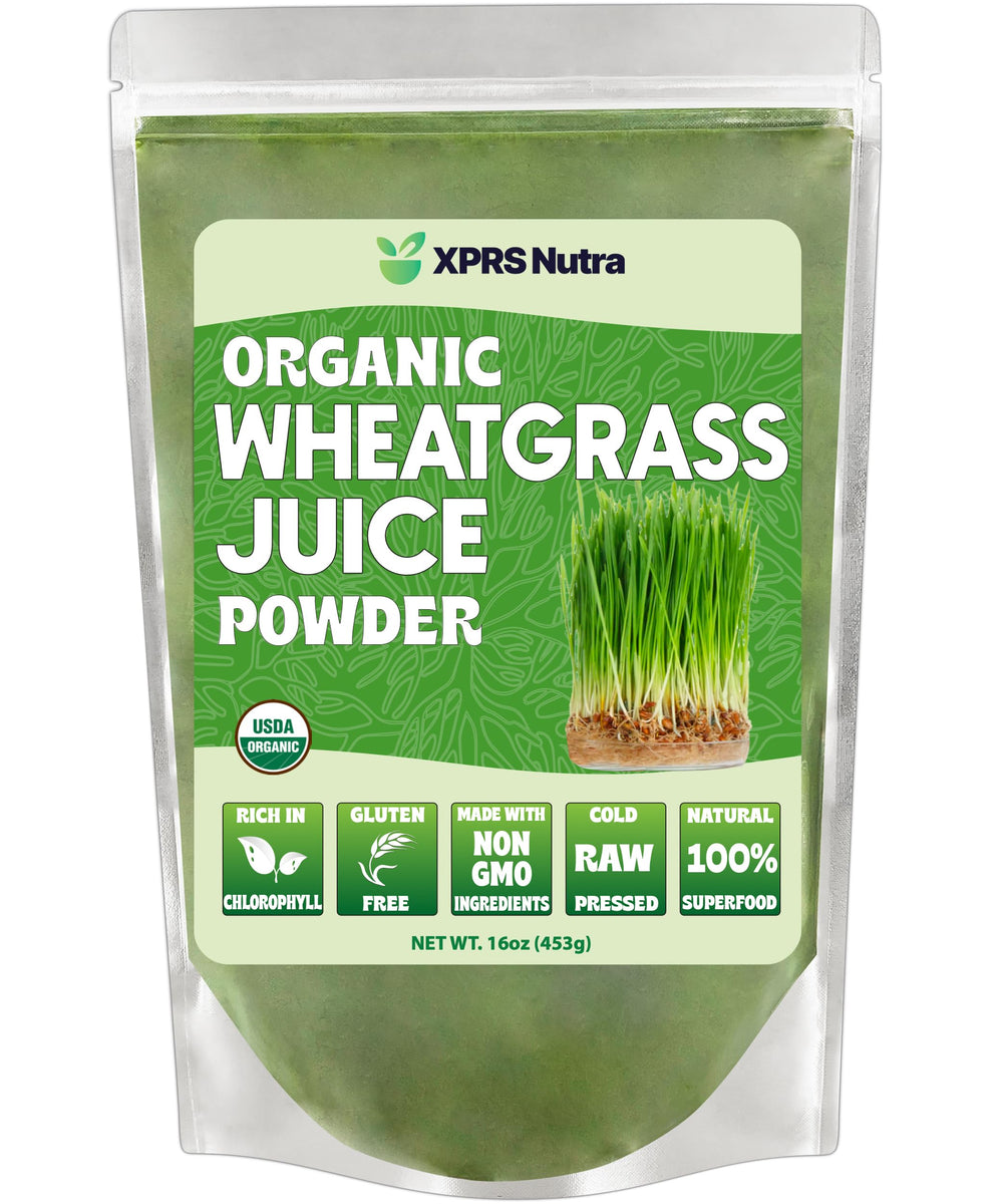 XPRS Nutra Organic Wheatgrass Juice Powder 16 oz jar
