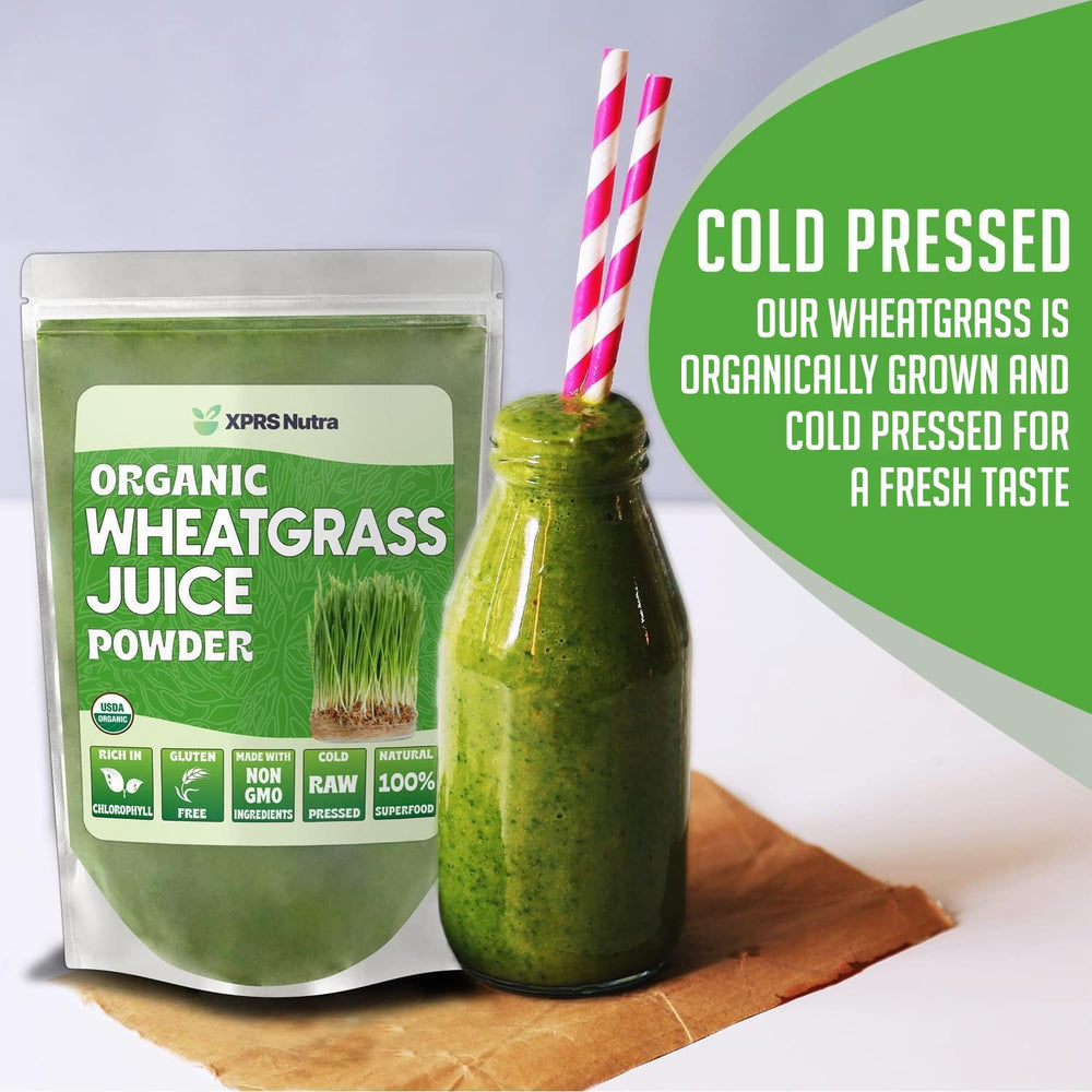 Organic Wheatgrass Juice Powder 4 oz bag by XPRS Nutra