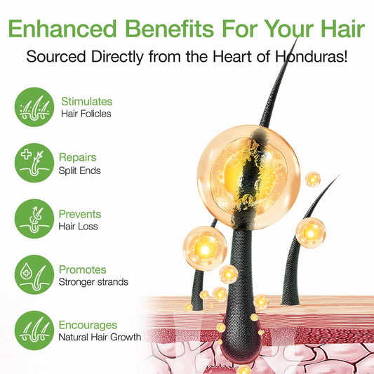 Close-up of Batana Oil texture highlighting rich moisture for scalp.
