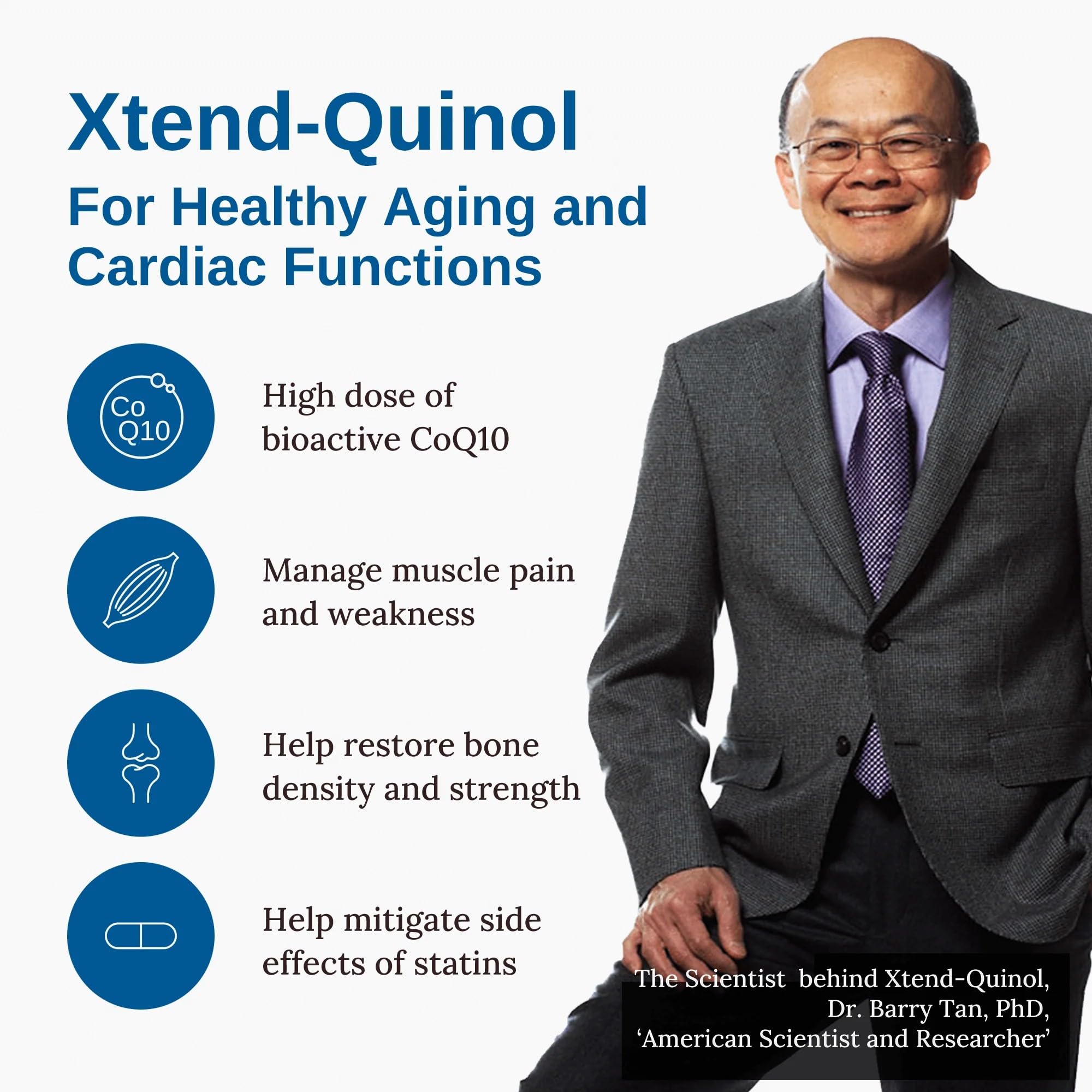 Front and side view of Xtend-Quinol bottle