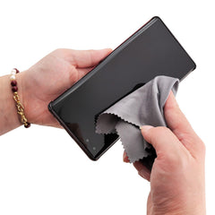 Grey microfiber cleaning cloths for glasses and lenses