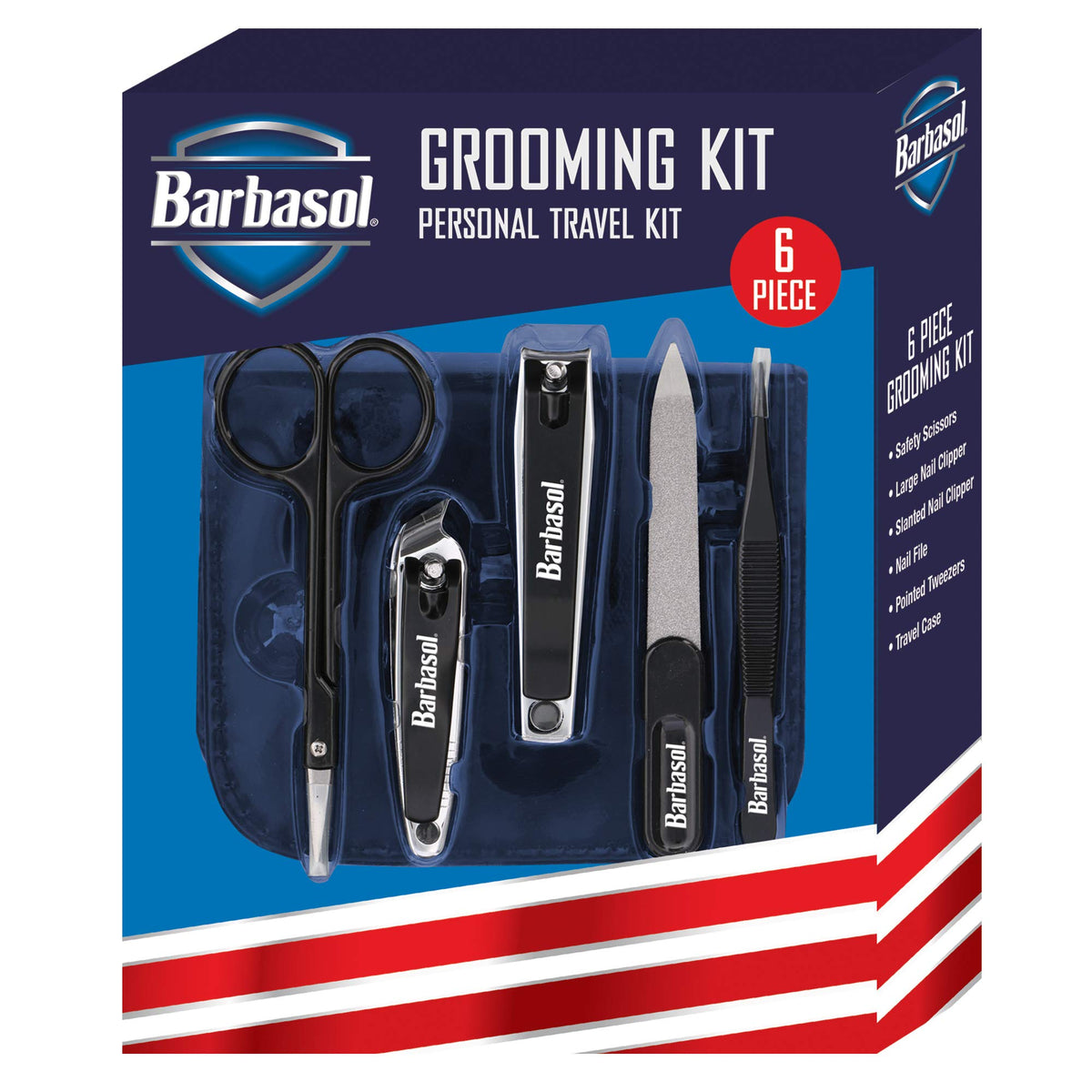 XTREME Barbasol nail grooming set with travel case for on-the-go care.