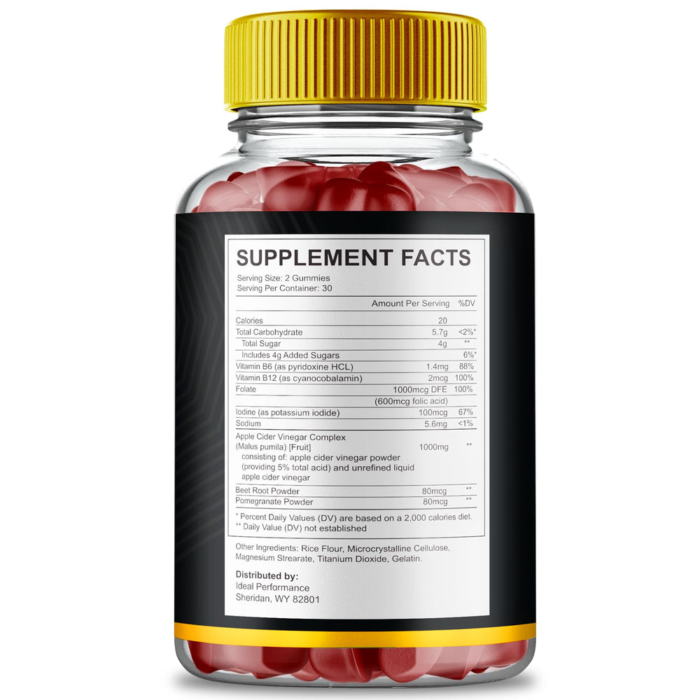 Xtreme Surge Gummies bottle back label