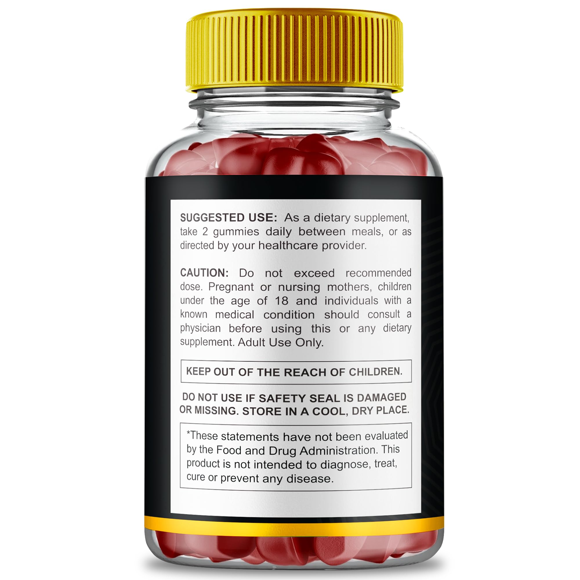 Xtreme Surge Gummies nutrition facts label