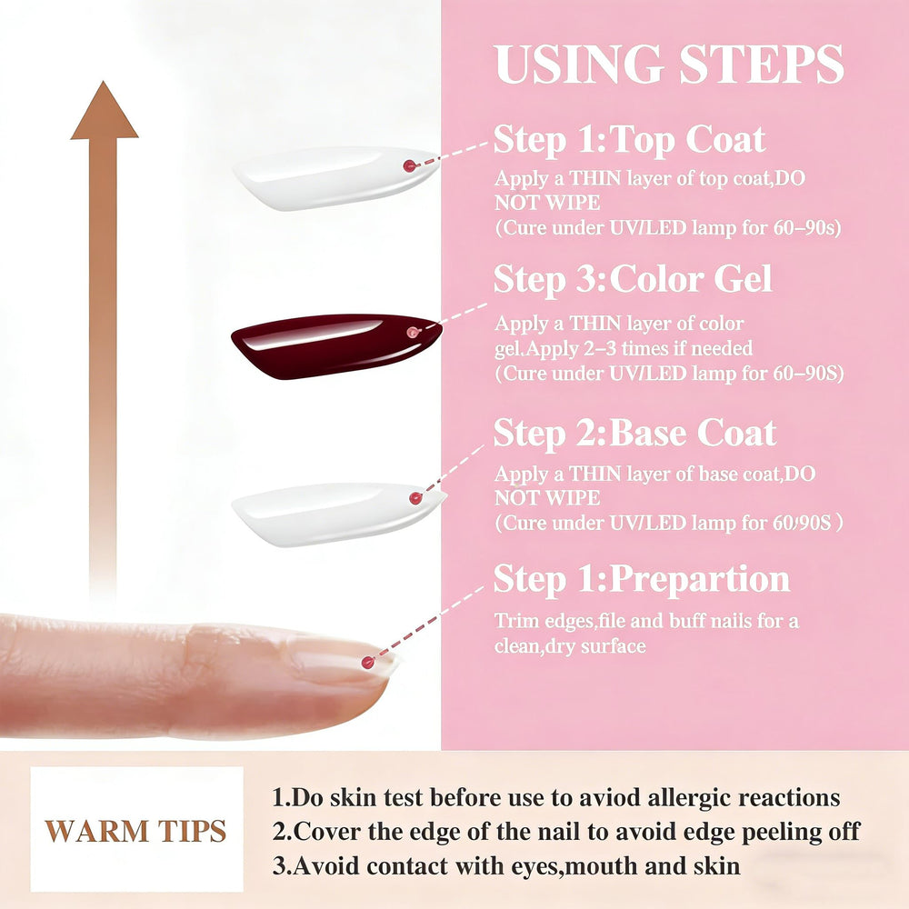 XunmotorYao six-color gel nail polish set offering versatile shade options.