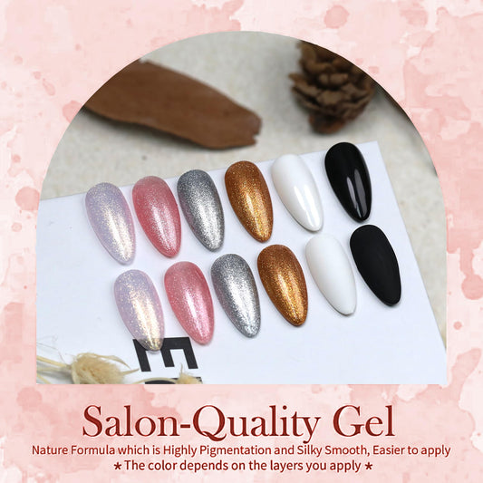 XunmotorYao gel nail polish set black gloss for bold manicures.