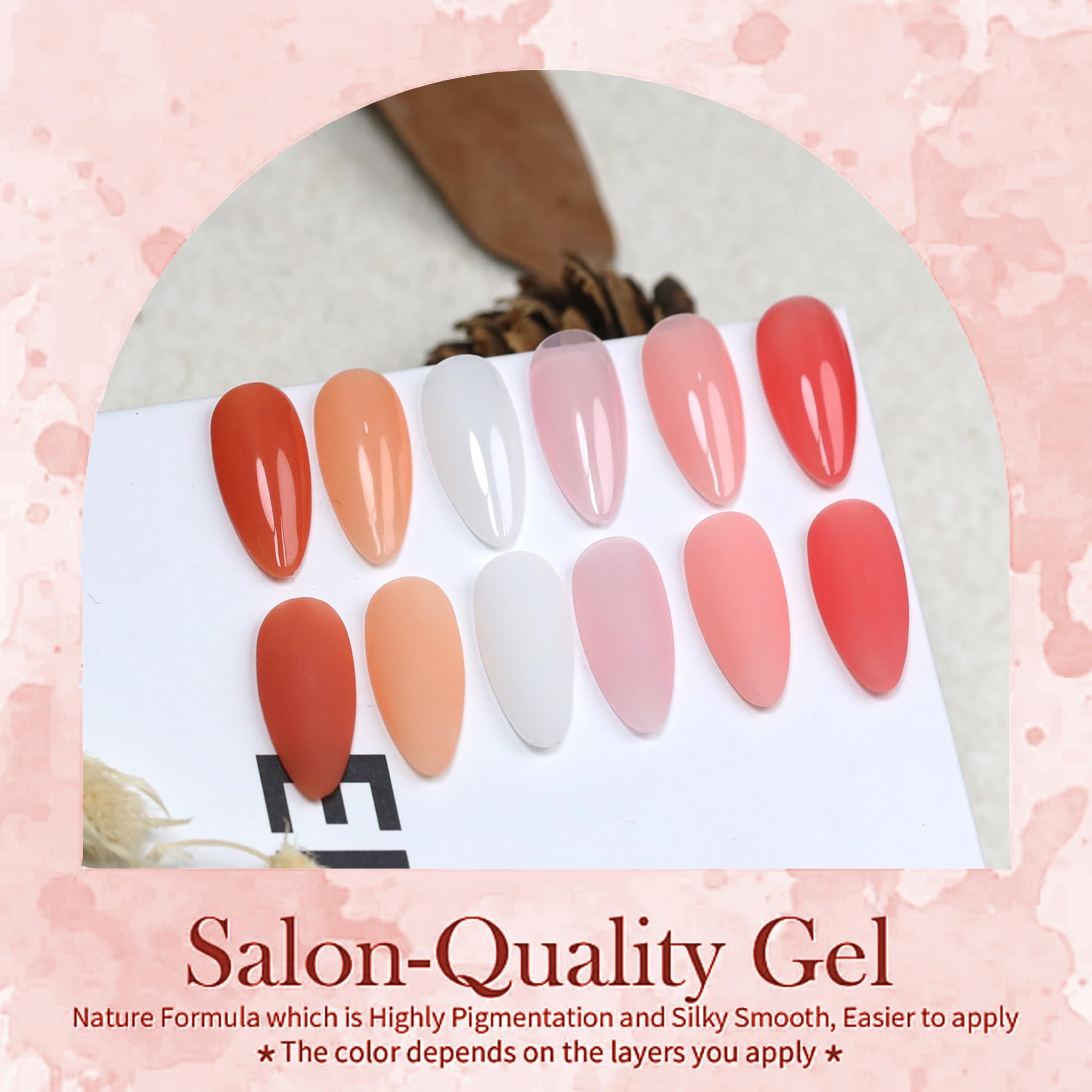 XunmotorYao milky white swatches showing soft nude tones for subtle everyday nails.