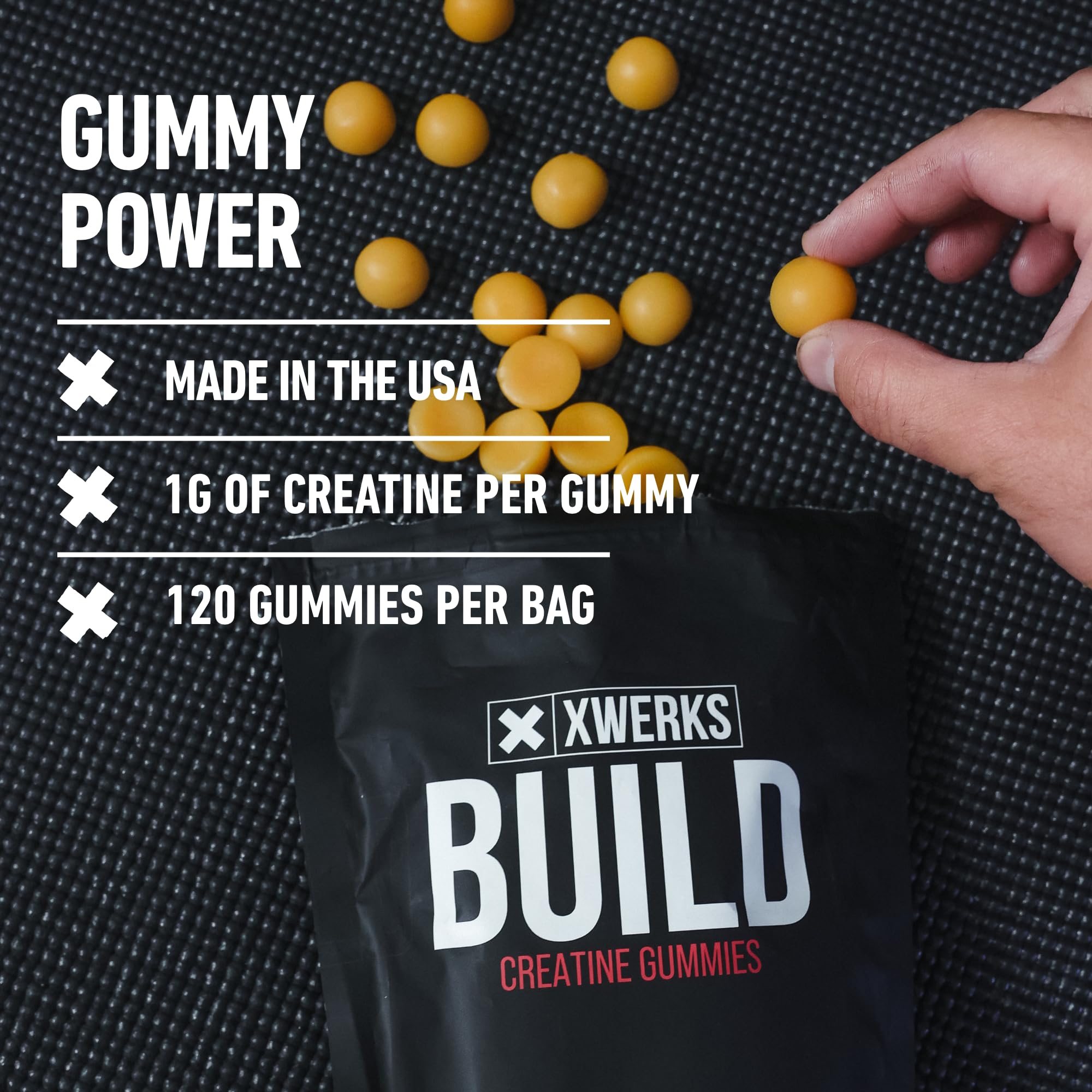 Nutrition facts for Xwerks Build Creatine Gummies