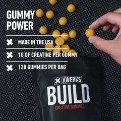 Nutrition facts for Xwerks Build Creatine Gummies