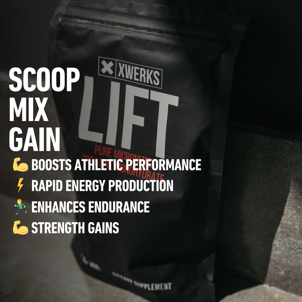 Shaker bottle with Xwerks Lift prepared for a pre-workout routine.