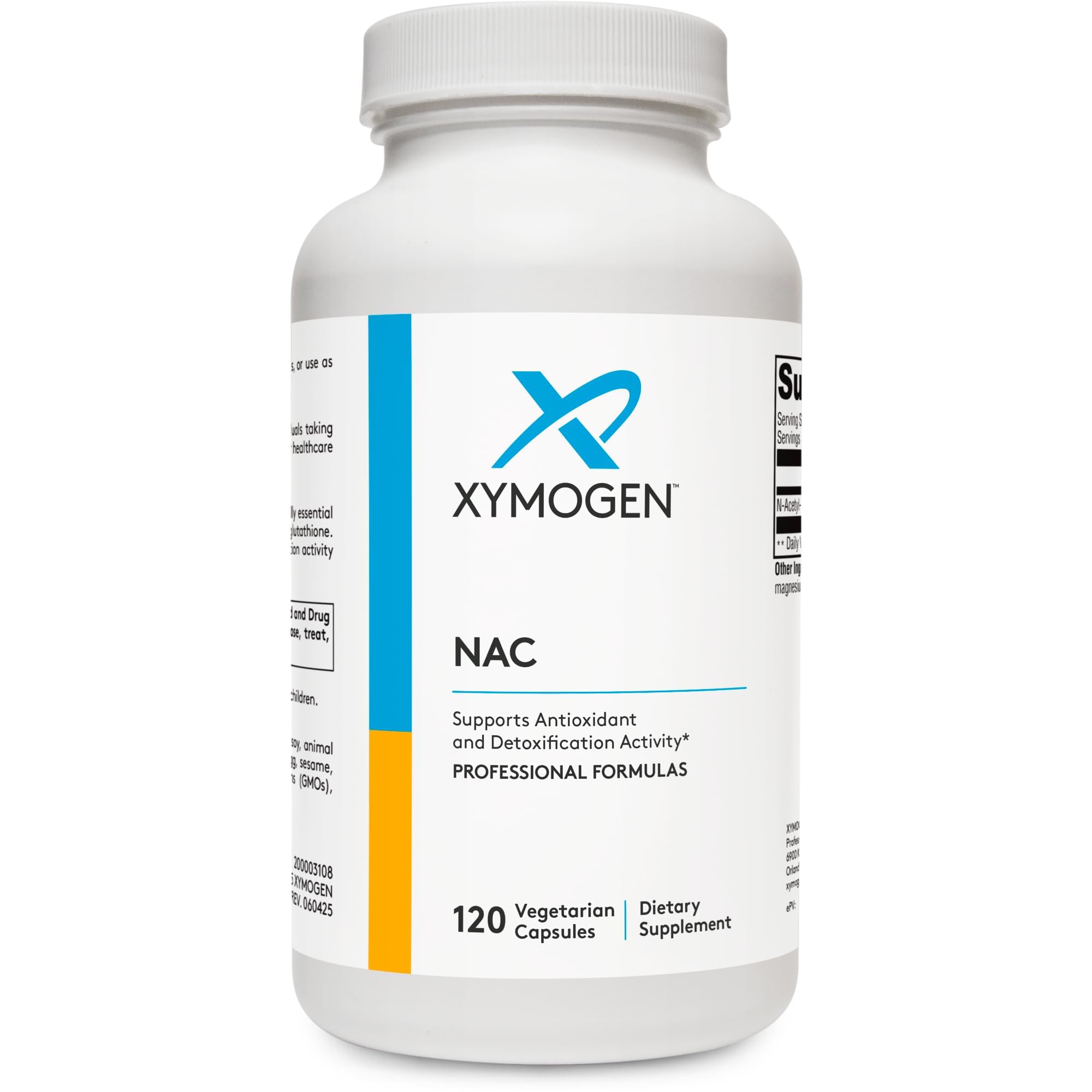 XYMOGEN N-Acetyl-Cysteine 600 mg bottle front for daily antioxidant support