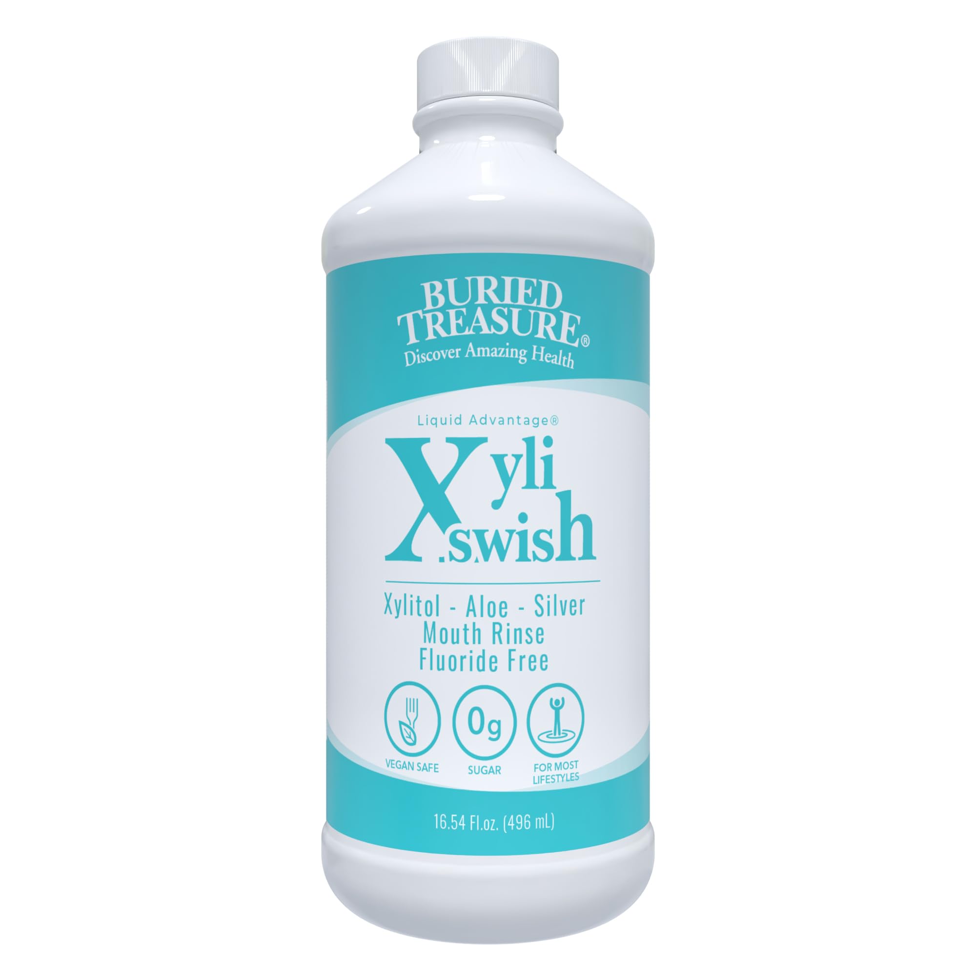 Xyli Swish mouthwash bottle with peppermint label