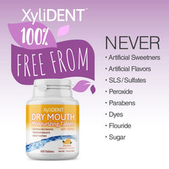 XyliDENT Dry Mouth Tablets – 100 count per pack, Orange flavor