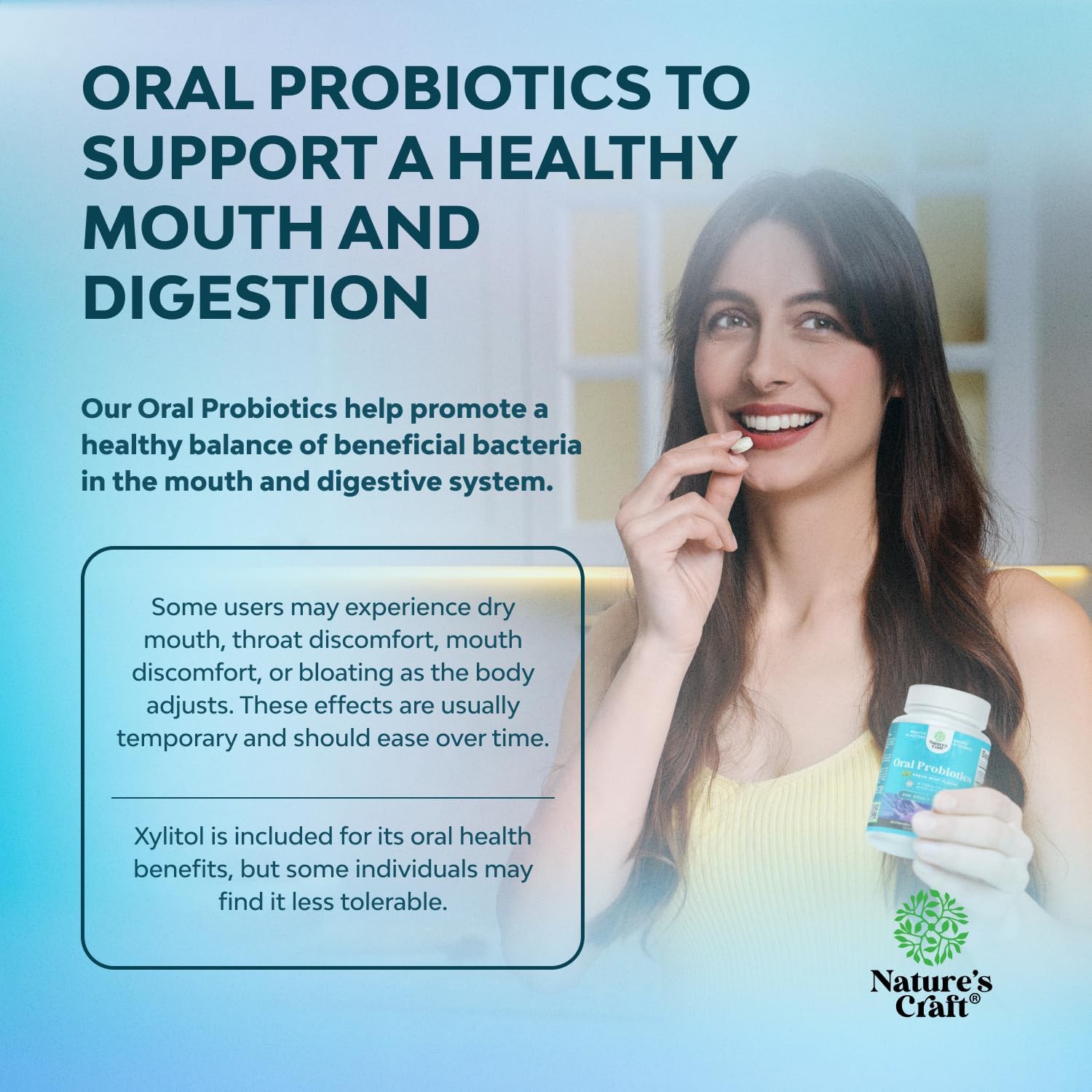 Xylitol-sweetened vegan dental probiotic lozenges