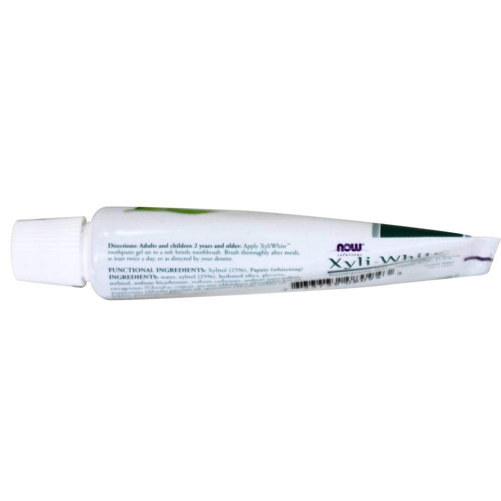NOW Foods XyliWhite toothpaste tube - side view