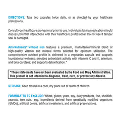 XYMOGEN ActivNutrients Without Iron pour into glass during morning routine
