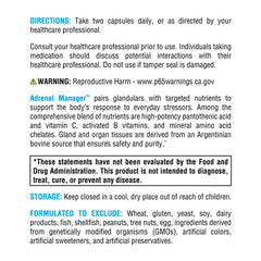 Adrenal support ingredients derived from Argentinian bovine adrenal tissue