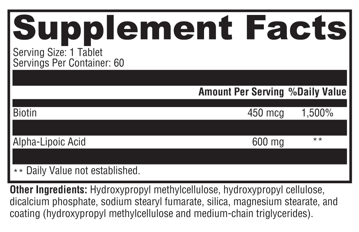 Biotin and alpha lipoic acid combination concept