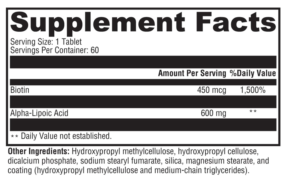 Biotin and alpha lipoic acid combination concept