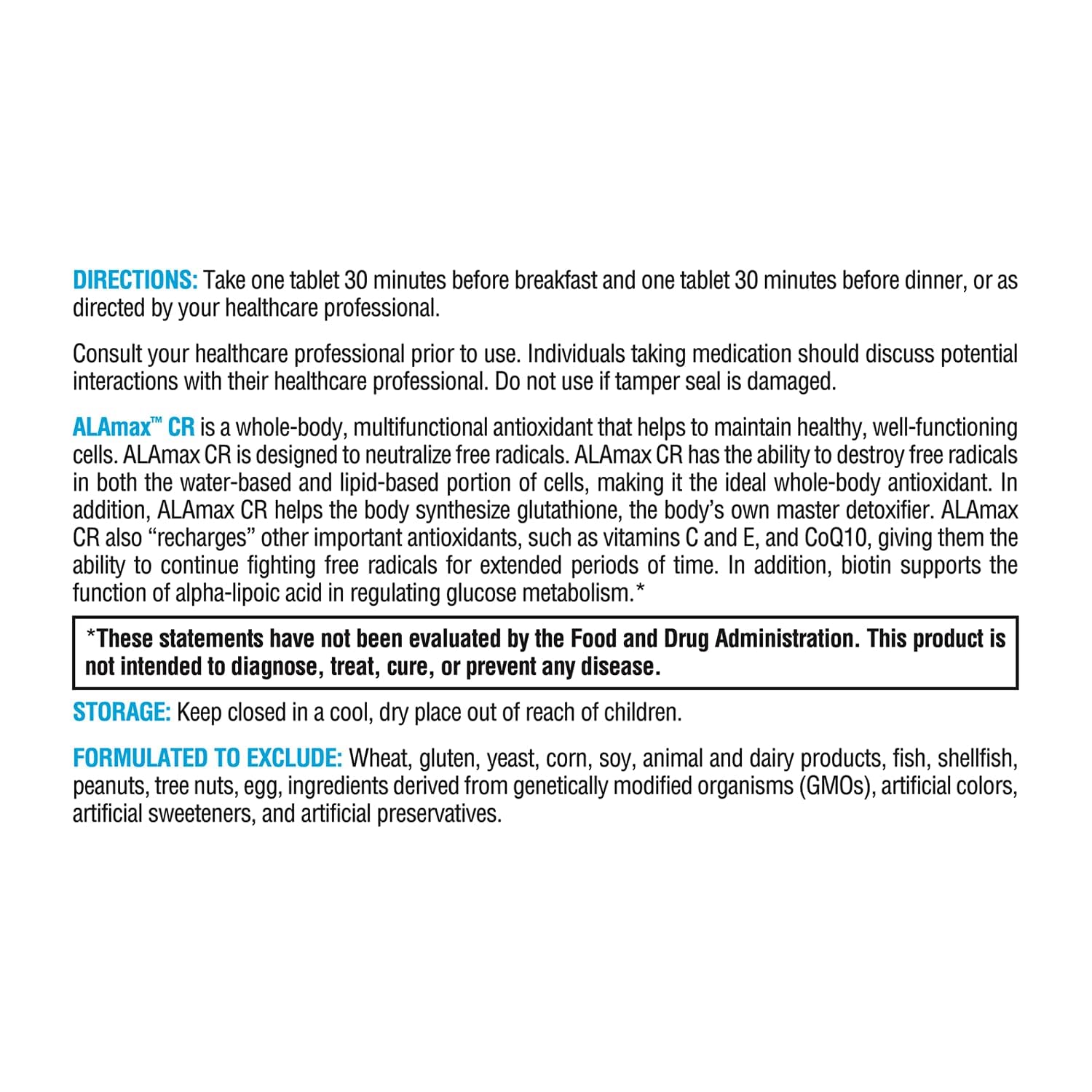 60 tablets count on XYMOGEN ALAmax CR bottle