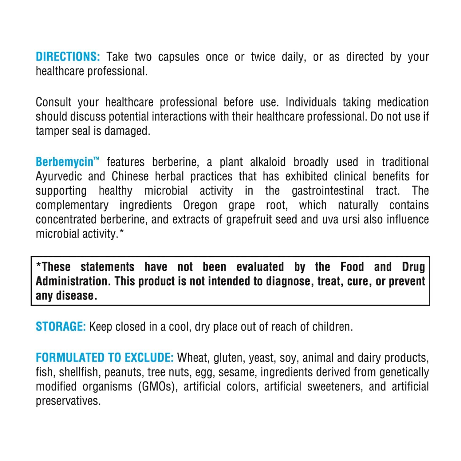 Nutrition facts panel and ingredients spotlight