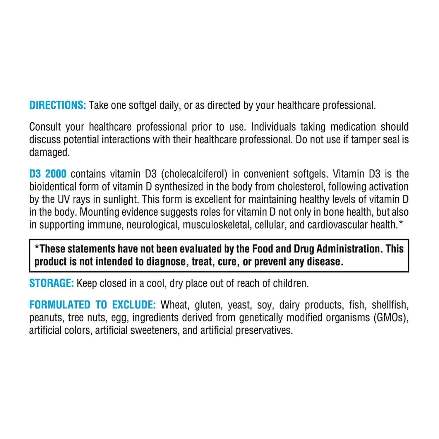Side view of XYMOGEN D3 2000 bottle