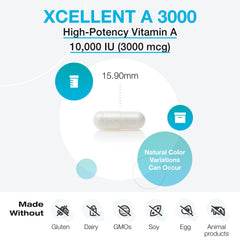 Back view of XYMOGEN Xcellent A bottle showing supplement details