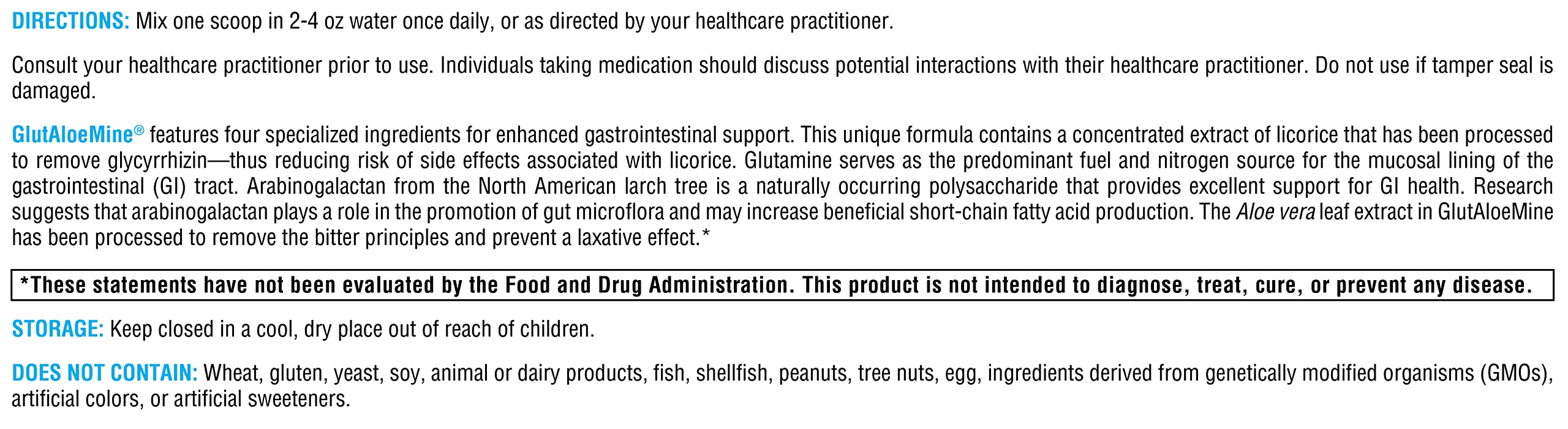 GI health support powder concept