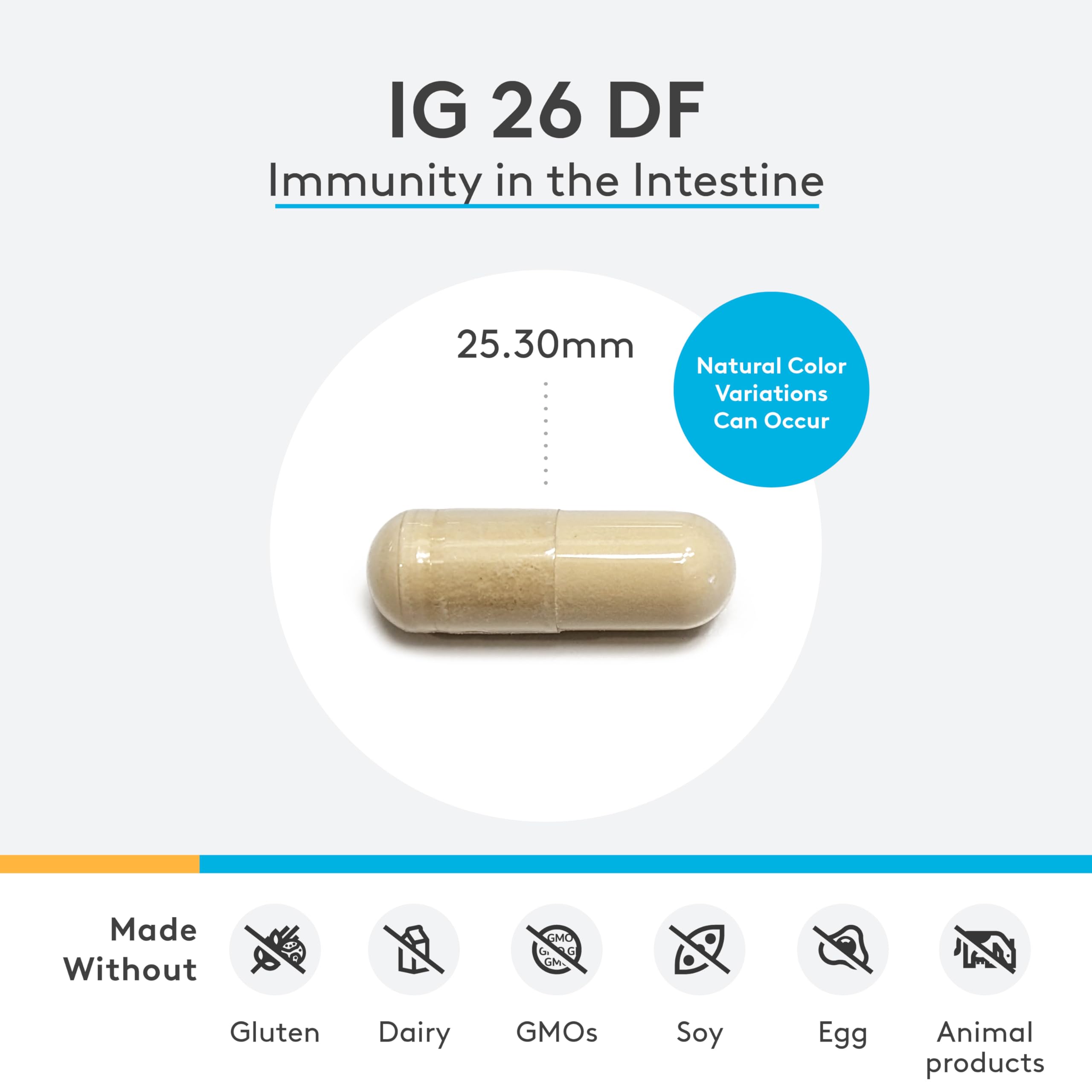 IG 26 capsules displayed in a row