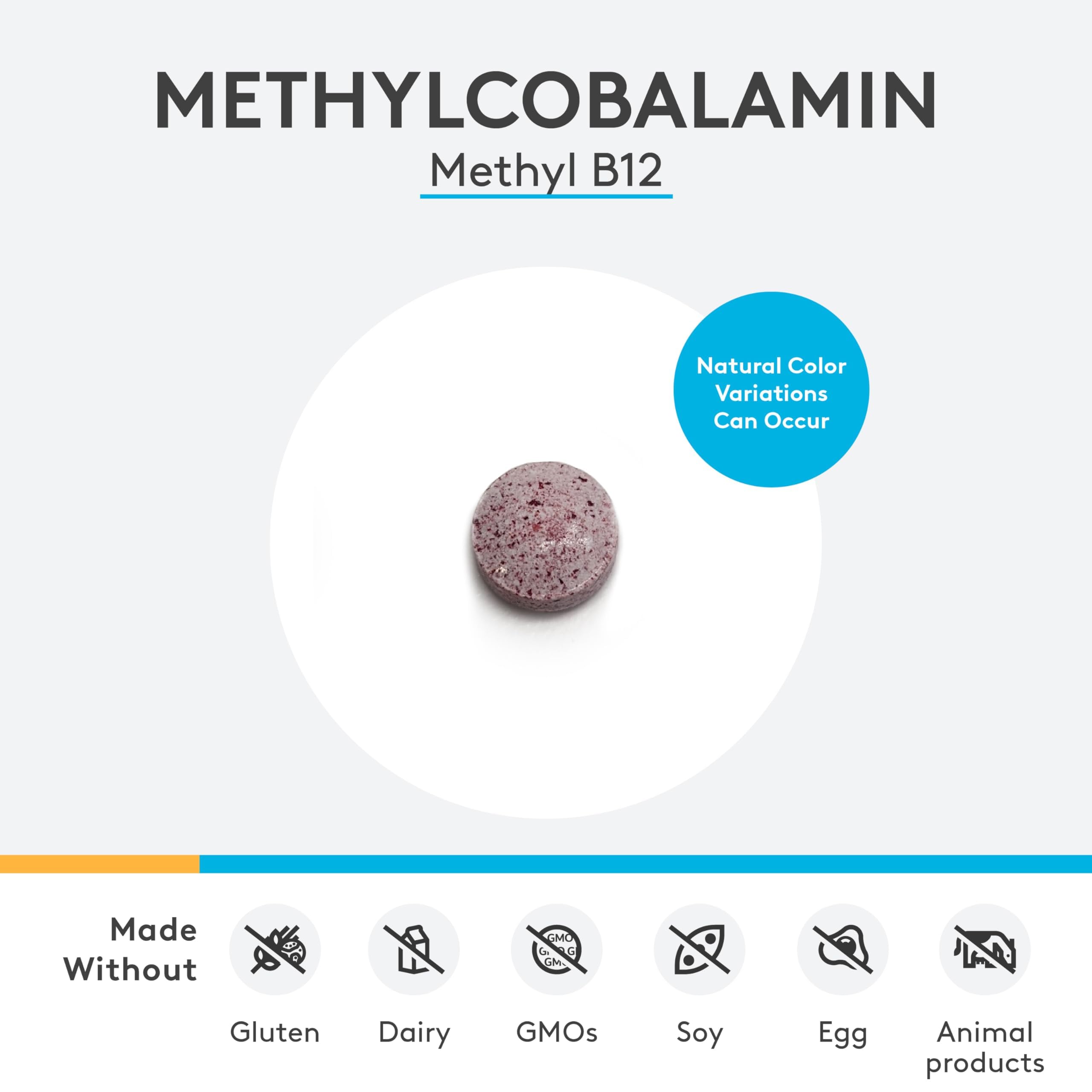 Side angle of XYMOGEN Methylcobalamin 5,000 mcg tablets