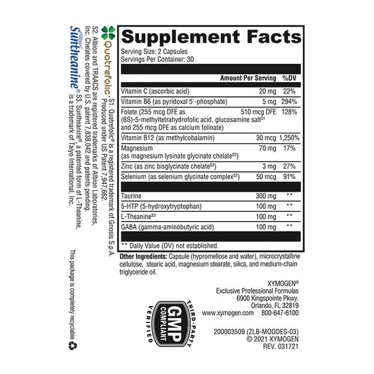 XYMOGEN Mood Food ES product label