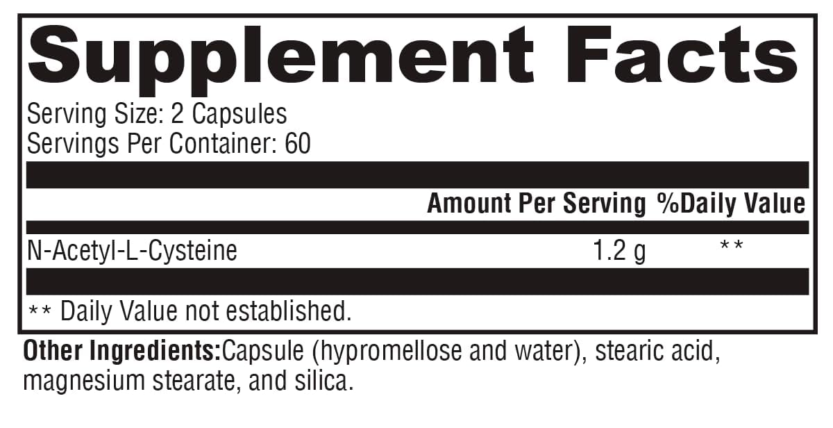 NAC 600mg capsules for immune support