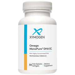 Bottle of XYMOGEN Omega MonoPure DHA EC with label