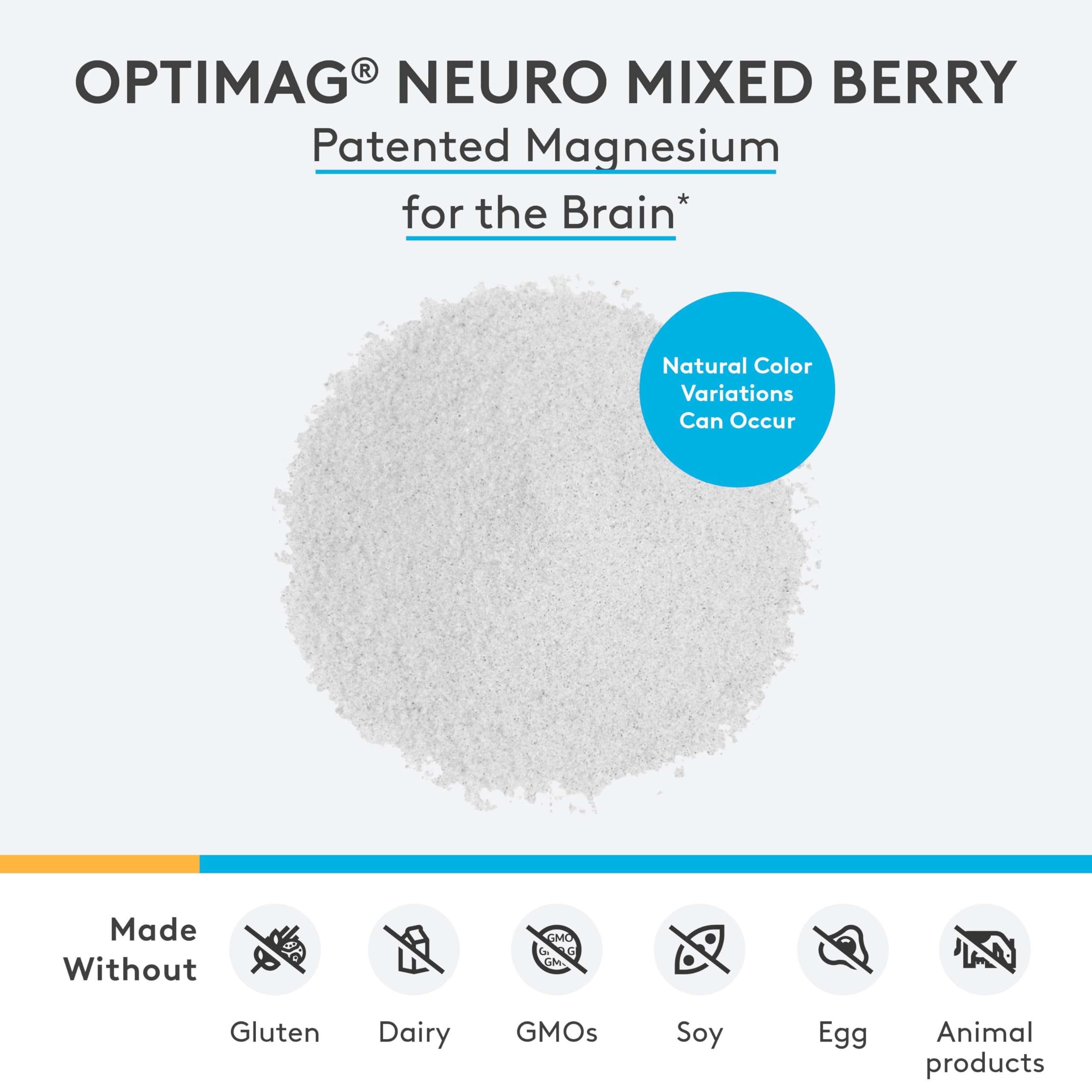 OptiMag Neuro powder served on a spoon with berry color