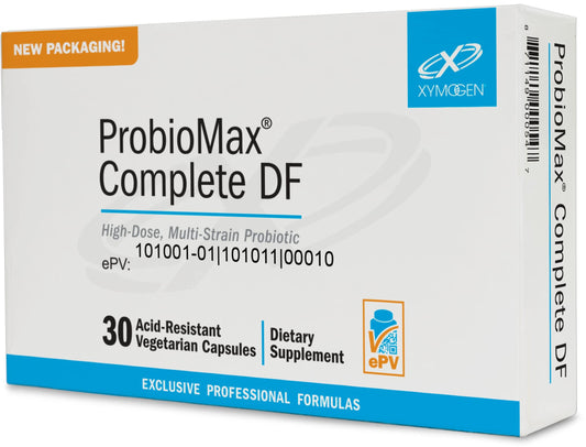 XYMOGEN ProbioMax Complete 45B bottle label – 45 Billion CFU per dose