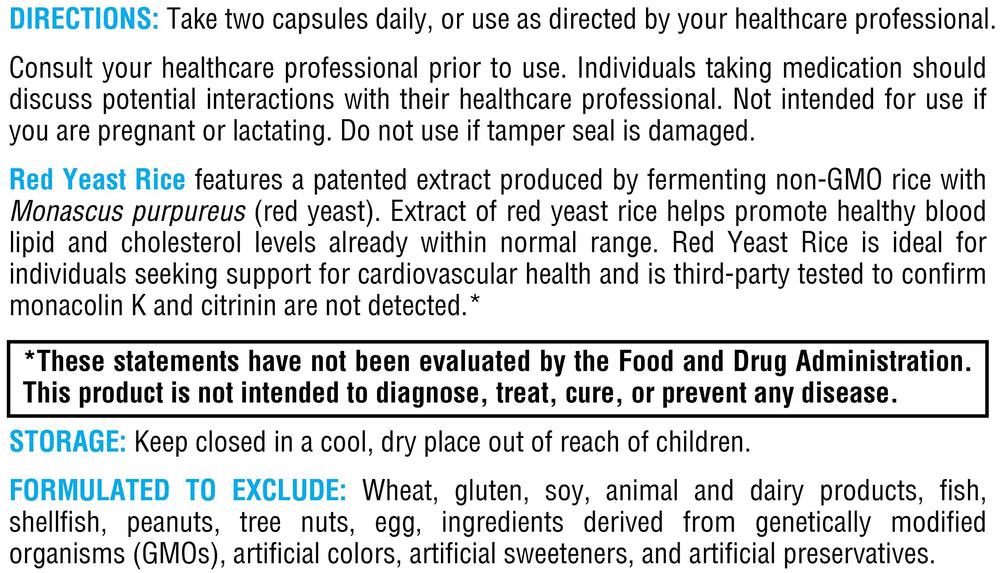 Citrinin-free Red Yeast Rice tablets