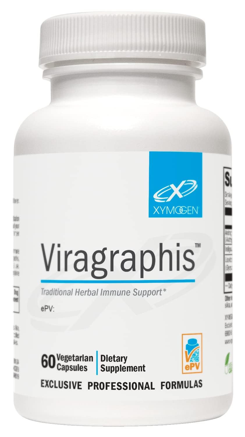 XYMOGEN Viragraphis bottle label on white background